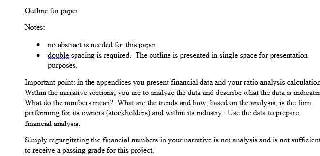 Complete a Financial Analysis of an assigned publicly traded corporation.