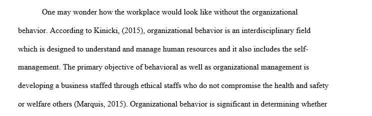 Create a 700-word summary of what you have learned about Organizational Behavior