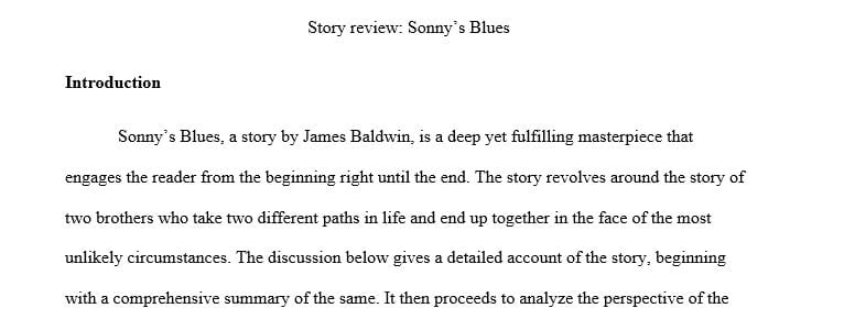 Critical paper on James baldwin's sonny's blues.