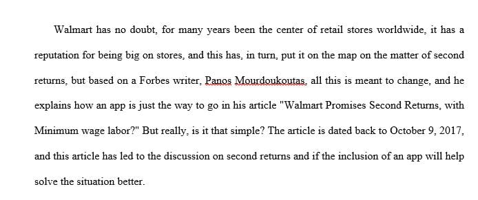 Critique the Walmart article from Forbes stating its strength and weaknesses