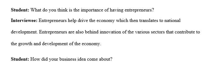 Develop a set of at least 20 questions to interview an entrepreneur