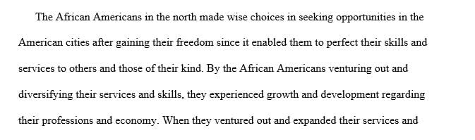 Did free African Americans in the north make a wise choice in seeking opportunities in american cities