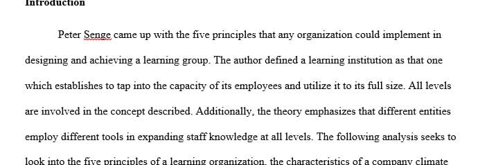 Discuss characteristics of an organizational climate that supports organizational learning.