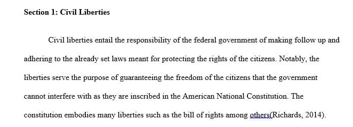 Discuss either two (2) civil liberties or two (2) civil rights events that have influenced a sense of social responsibility  