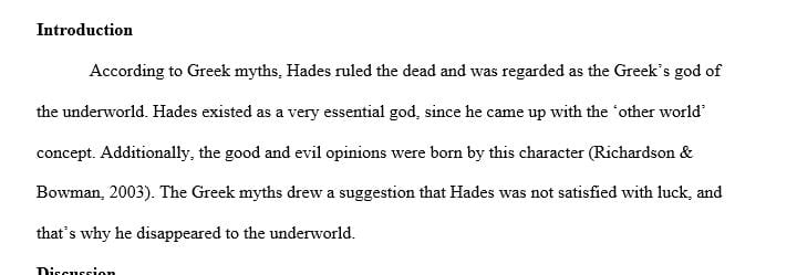 Discuss the elements of Hades' interactions with the dead in the underworld