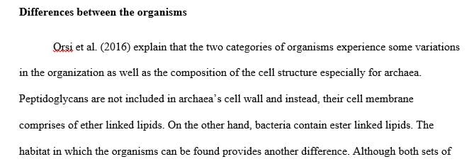Discuss the similarities and differences between organisms in the domains Bacteria and Archaea.