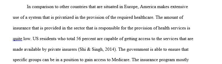 Discuss the structure of the United States' HC system