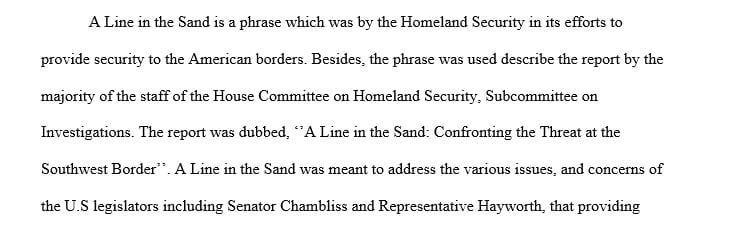 Discuss what is meant by A Line in the sand.