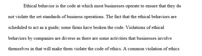Ethical Violations Within Business