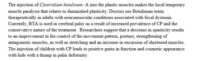 Evidence in support of or not in support of botulinum toxin combined with casting