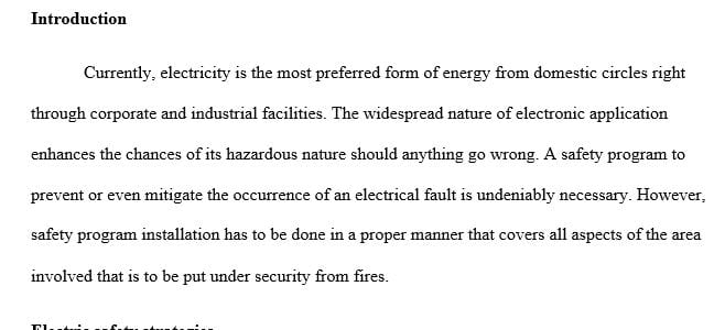 Explain five strategies for establishing an effective electrical safety program.