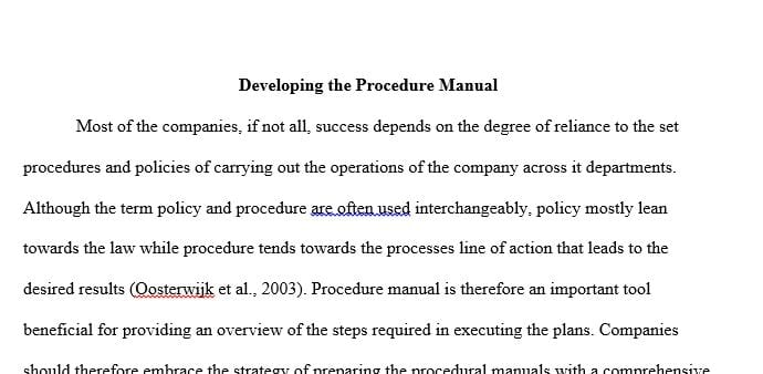 Finding an appropriate format for writing a procedures manual for a set of business processes or procedures.