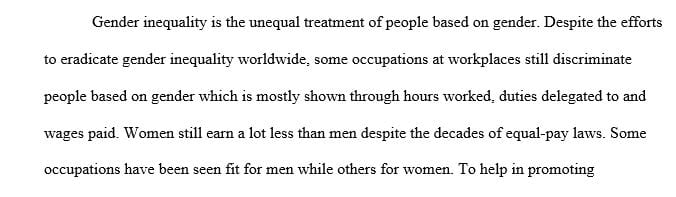 Gender inequality and pay gap at the workplace