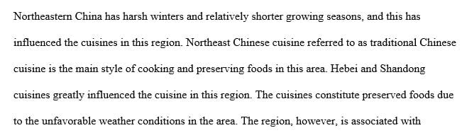 History - The history of Northeast food in China and how it relates to their food choices