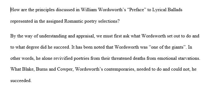 How are the principles discussed in William Wordsworth’s Preface to Lyrical Ballads 