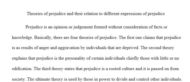 How do theories of prejudice relate to different expressions of prejudice