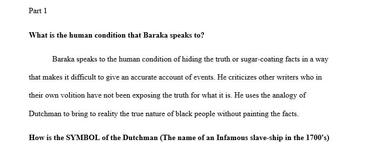 How do we understand the human condition (as Baraka sees it) in a better way