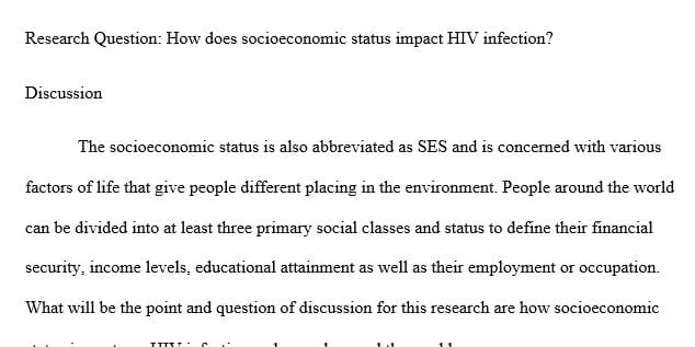 How does socioeconomic status impact HIV infection