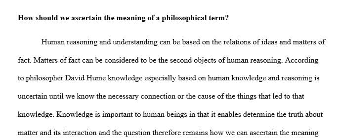 How should we ascertain the meaning of a philosophical term