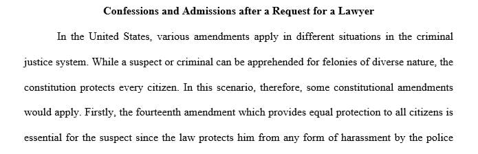 Identify and discuss the constitutional amendments that would relate to this situation.