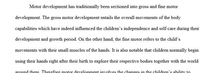 Identify how the activity enhances physical development