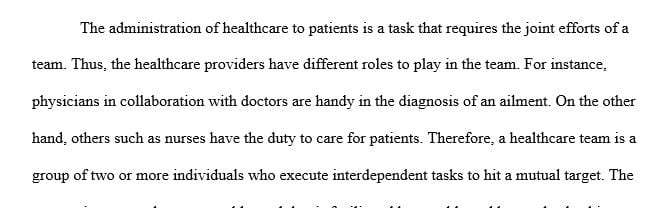 Identify one clinical profession that could be a part of health care team.