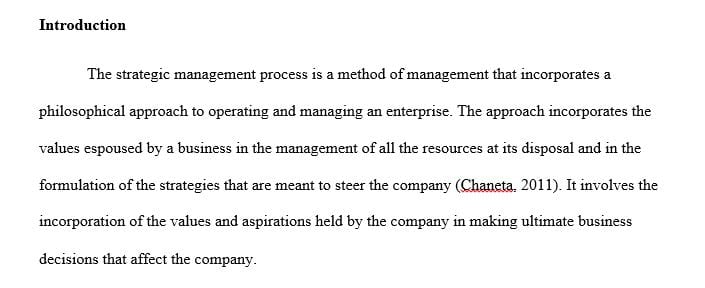 Identify the major components of the strategic management process