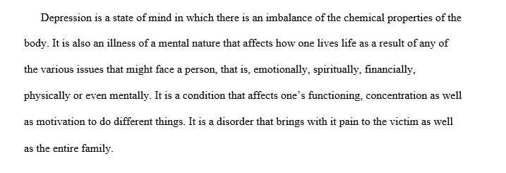 Identifying a topic (DEPRESSION) and explain its importance in the field of psychology