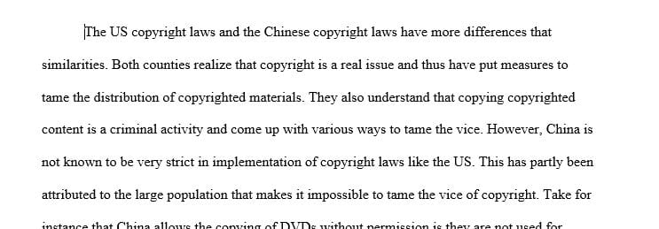 Locate an article that compares and contrasts the copyright laws of the United States and another country.
