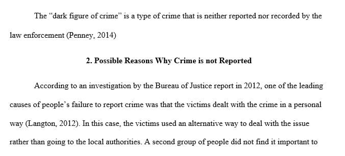 Name 5 possible reasons why Crime is not reported