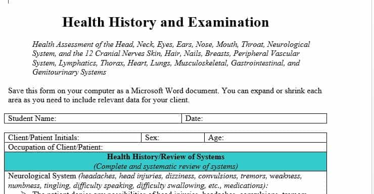 Perform a health history on an older adult