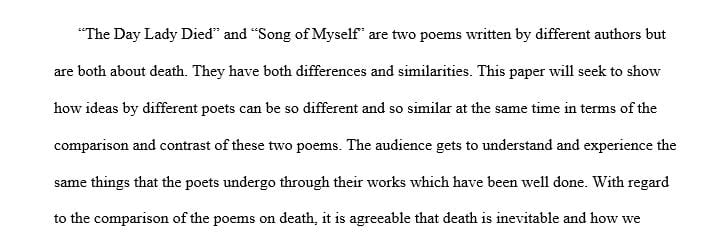 Pick two poems we read (by different authors) that are related thematically and compare and contrast them.