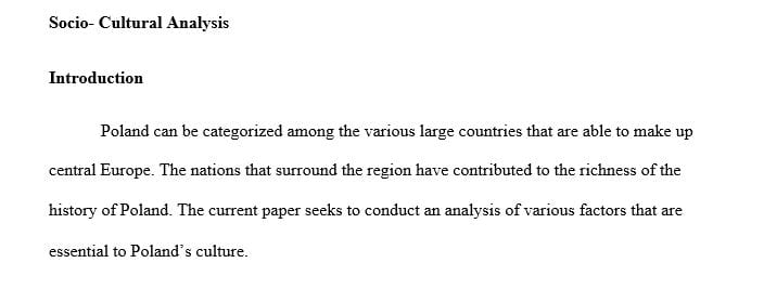 Prepare a socio-cultural analysis of an assigned nation as discussed in FM3-24