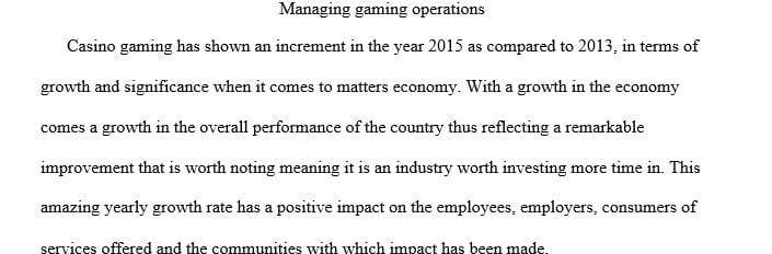 Report from the American Gaming Association and provide a one page summary of the report.