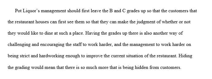 Report on what could have been done to be in compliance during the most recent inspection