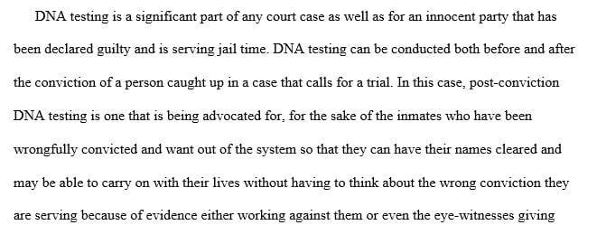 Research DNA testing with regard to corrections and prisoners' rights