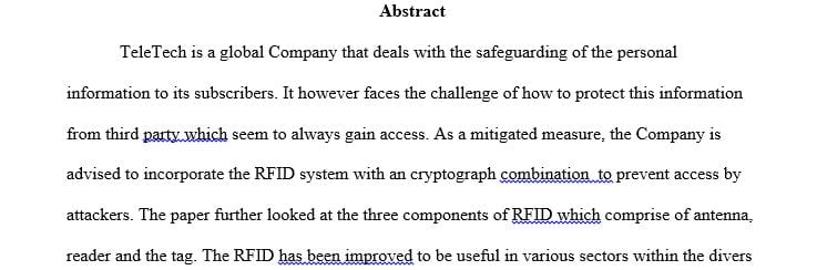 Research and collect data and information regarding an RFID system