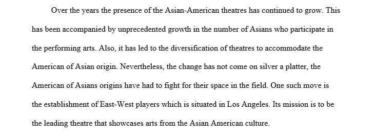 Research and write about a theatre company