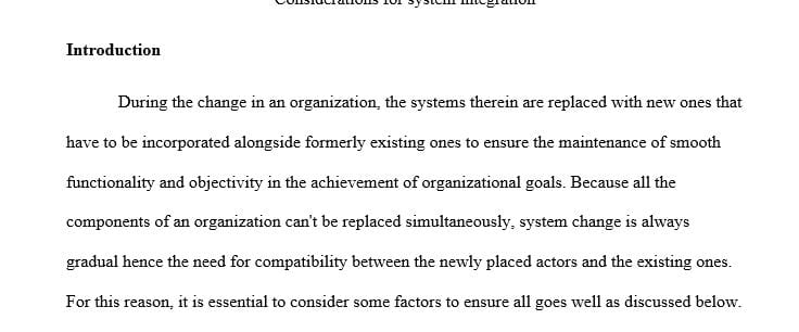 Research important considerations for enterprise system integration.