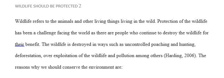 Review the following statements and choose one that best describes your feelings towards wildlife