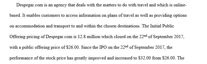Select an IPO for a company in which you have an interest.