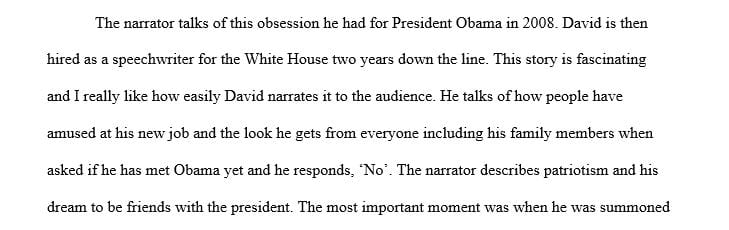 Summarize the story into a thesis statement and give a few sentences of what the story was about.