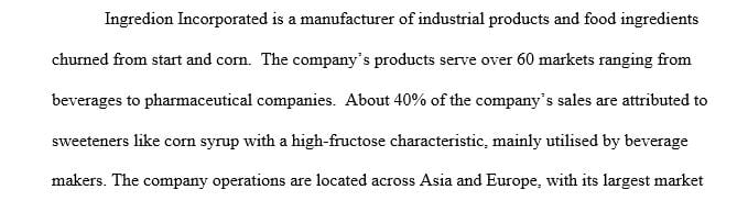Summary of search about Ingredion company about their agenda to stay competitive.