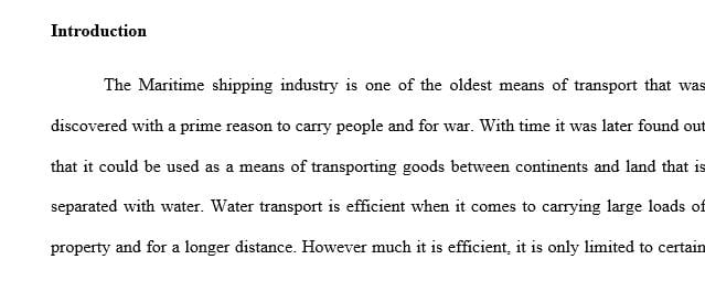 The Geography of the Maritime Shipping Industry