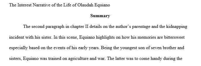 The Interest Narrative of The Life of Olaudah Equiano