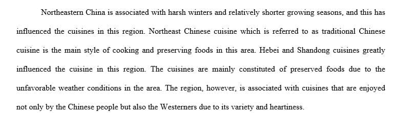 The history of Northeast food in China and how it relates to their food choices