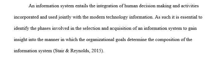 The process for selecting and acquiring an information system