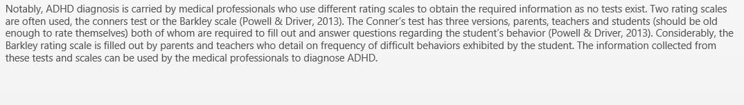 The steps to follow when a parent of a child without an ADHD diagnosis is seeking a diagnosis