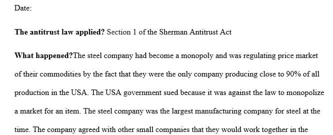 This assignment is just to summary the case listed and provide your opinion whether you agree or not