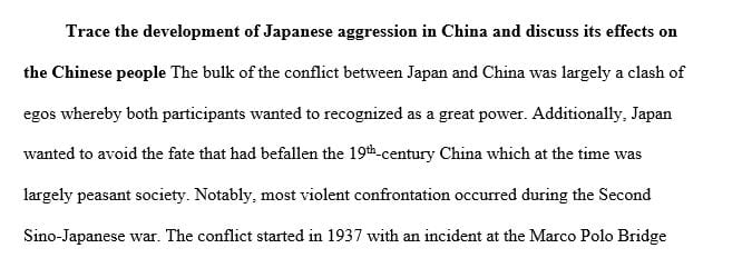 Trace the development of Japanese aggression in China